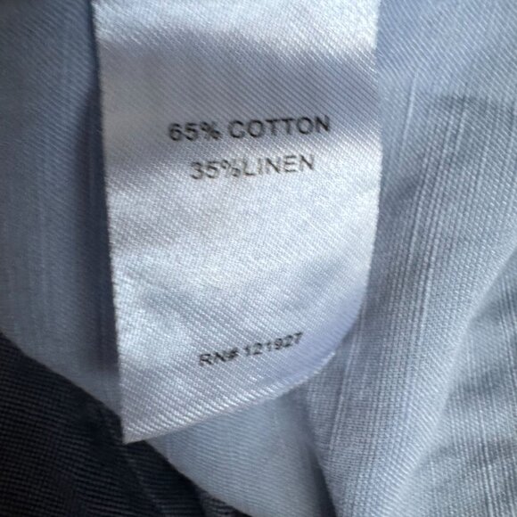 Johnnie-O Chino Shorts Mens 35 Blue Patterned‎ Cotton Linen Blend Slash Pocket - Picture 4 of 7